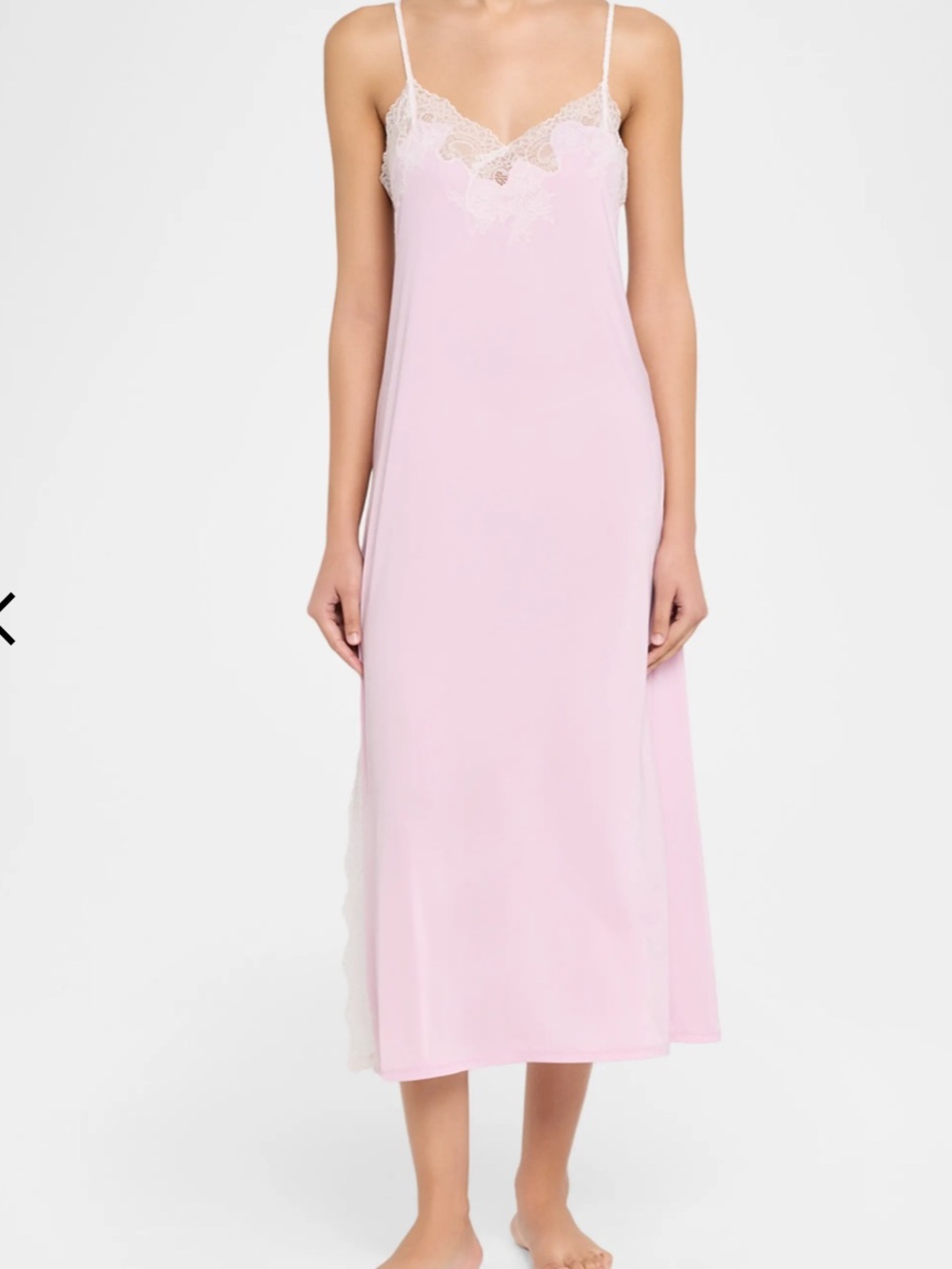 NWT NATORI Enchant Satin pink with Lace-Trim Slip / Nightgown size X- Small